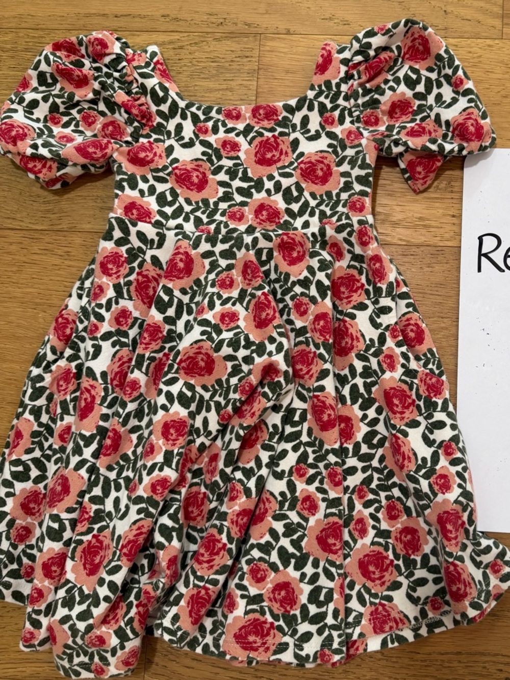 Remie Girl floral square neck twirl Dress with pockets 2 VGUC